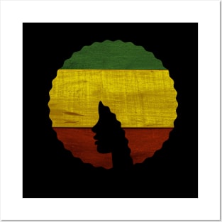 Afro Hair Woman with Rasta Colors, Black History Posters and Art